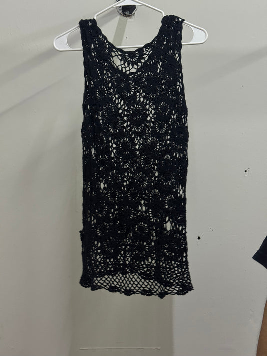 Sheer Knitted Black Top
