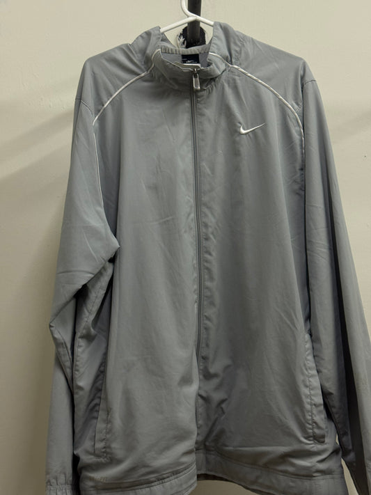 Nike Windbreaker Light Gray Zip-Up Jacket