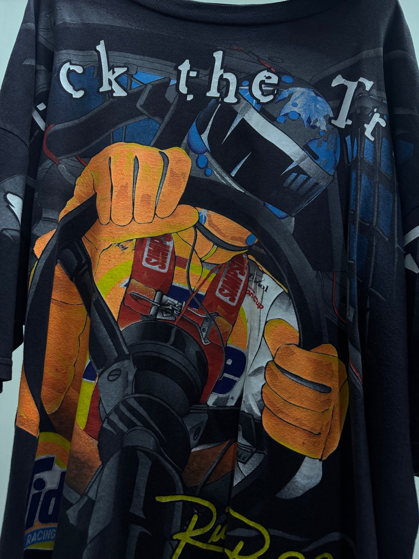 Nascar Vintage 90s Tide Attack The Track Dark Gray Tee