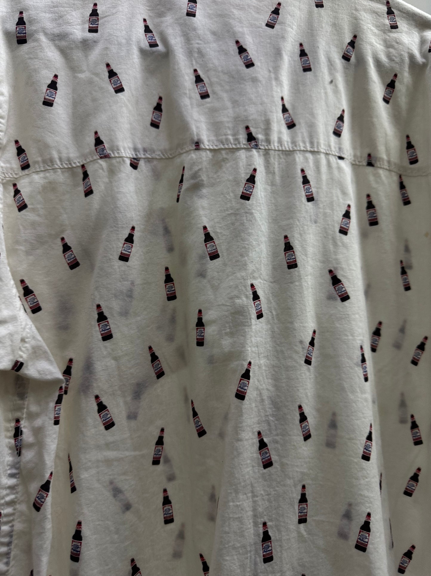 Budweiser White Beer Print Shirt