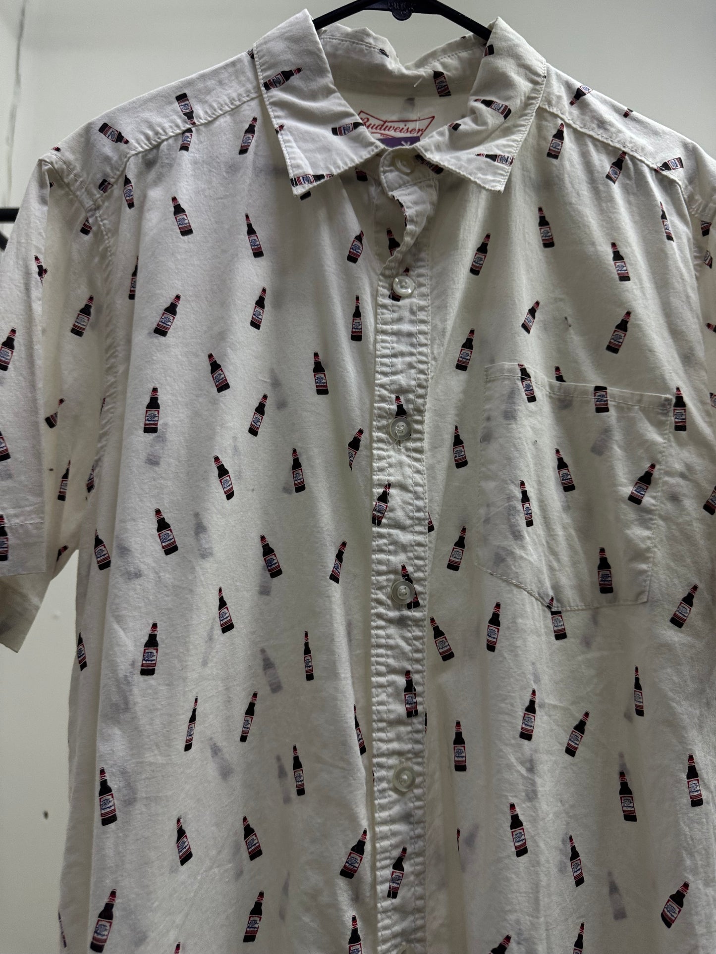 Budweiser White Beer Print Shirt