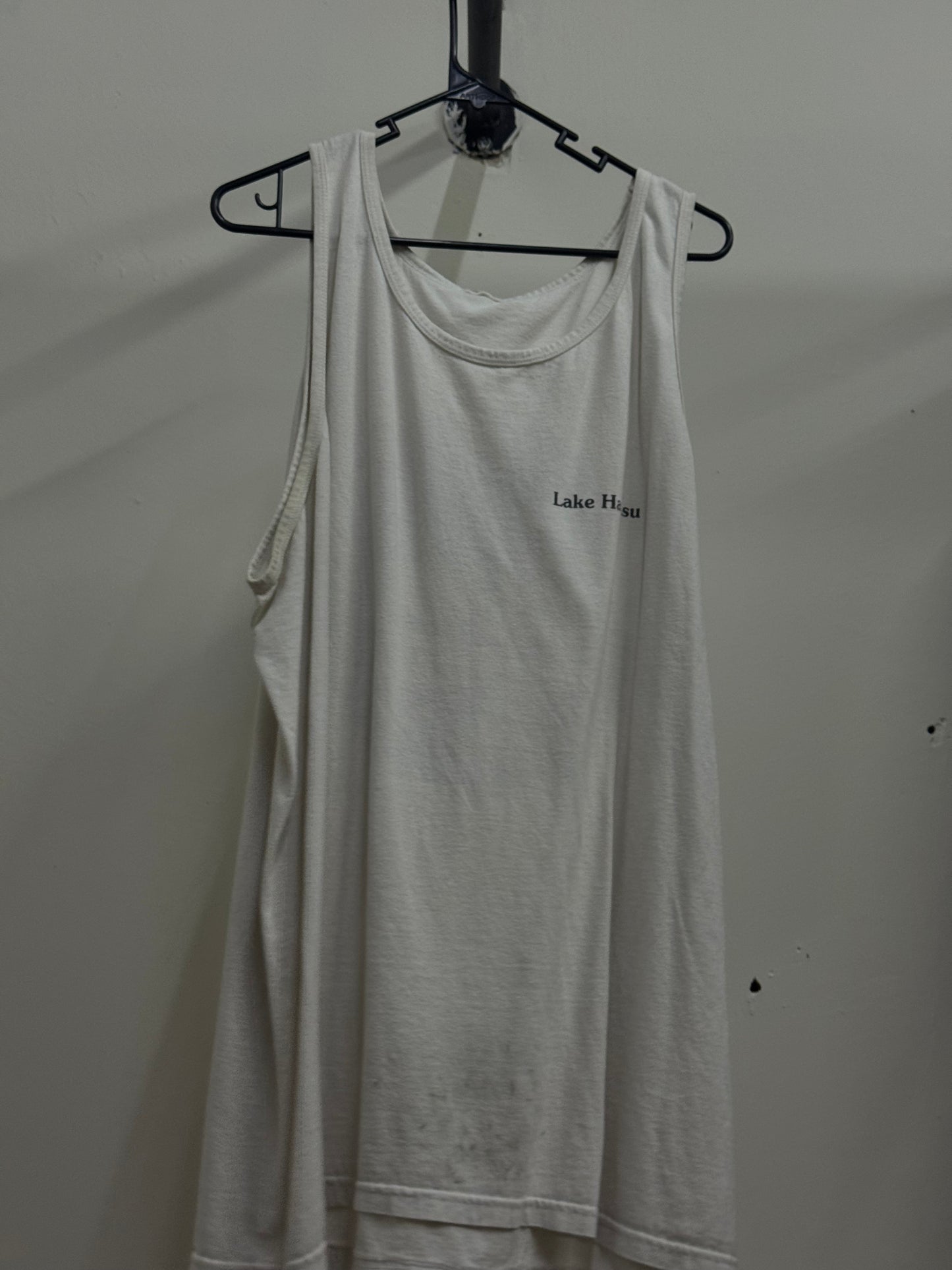 River Rat White Graphic Tank Top