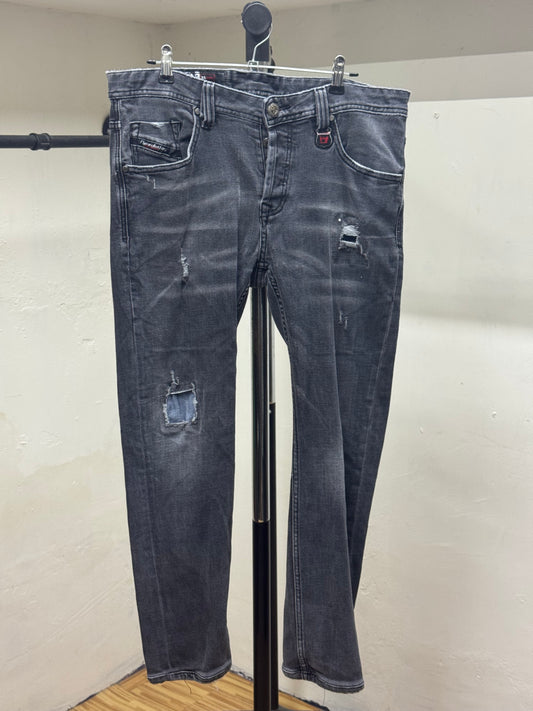 Diesel Gray Ripped Skinny Jeans