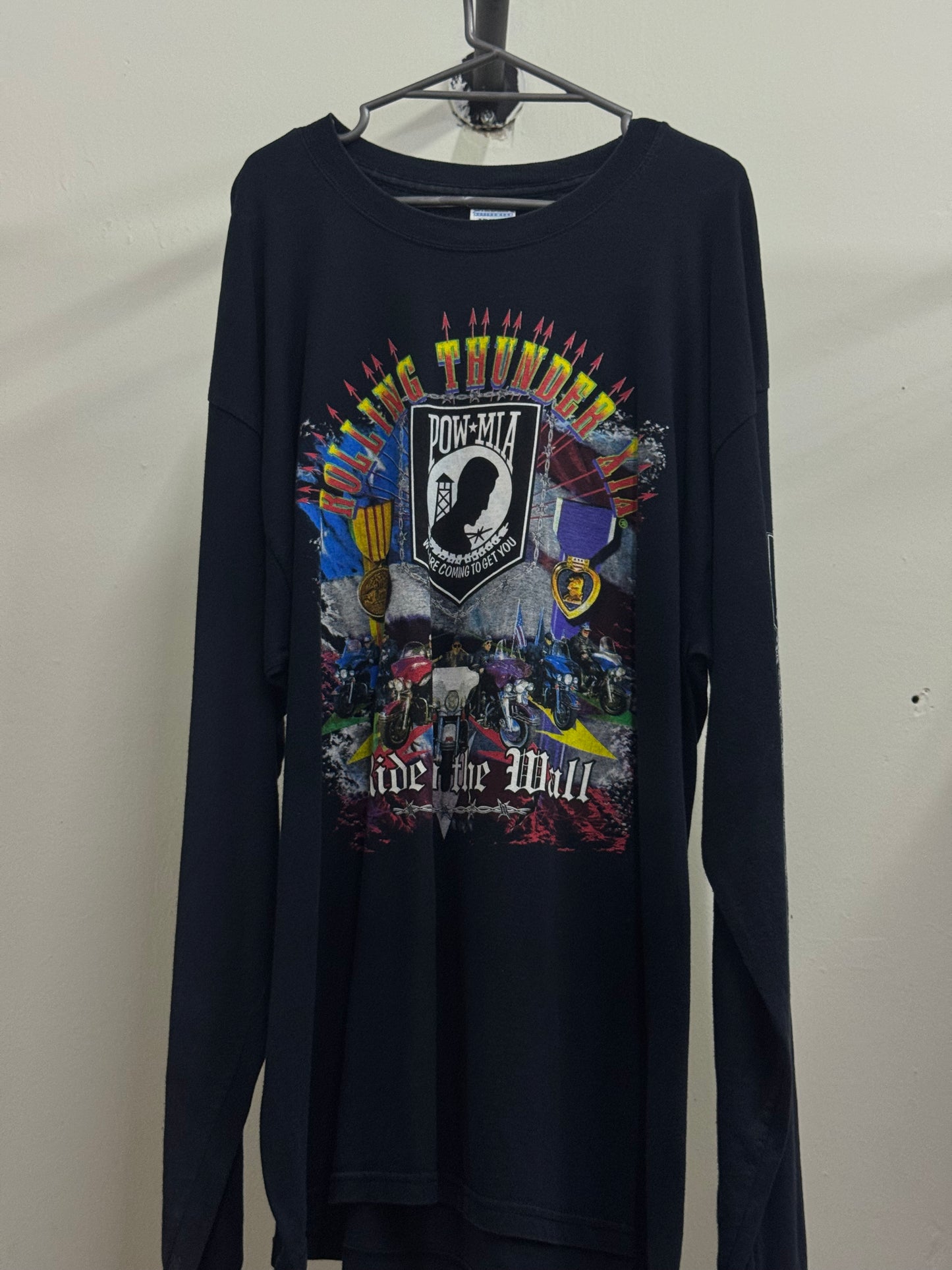 Rolling Thunder Long Sleeve Black Shirt