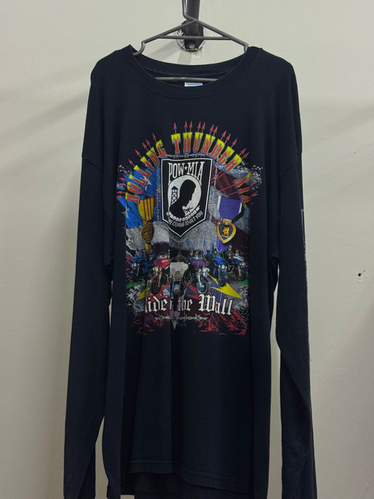 Rolling Thunder Long Sleeve Black Shirt