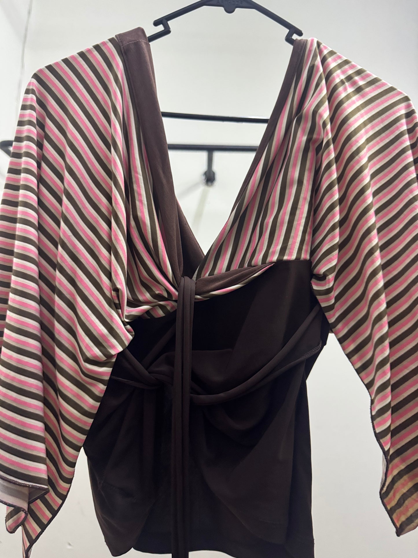 Brown & Pink Stripes Blouse