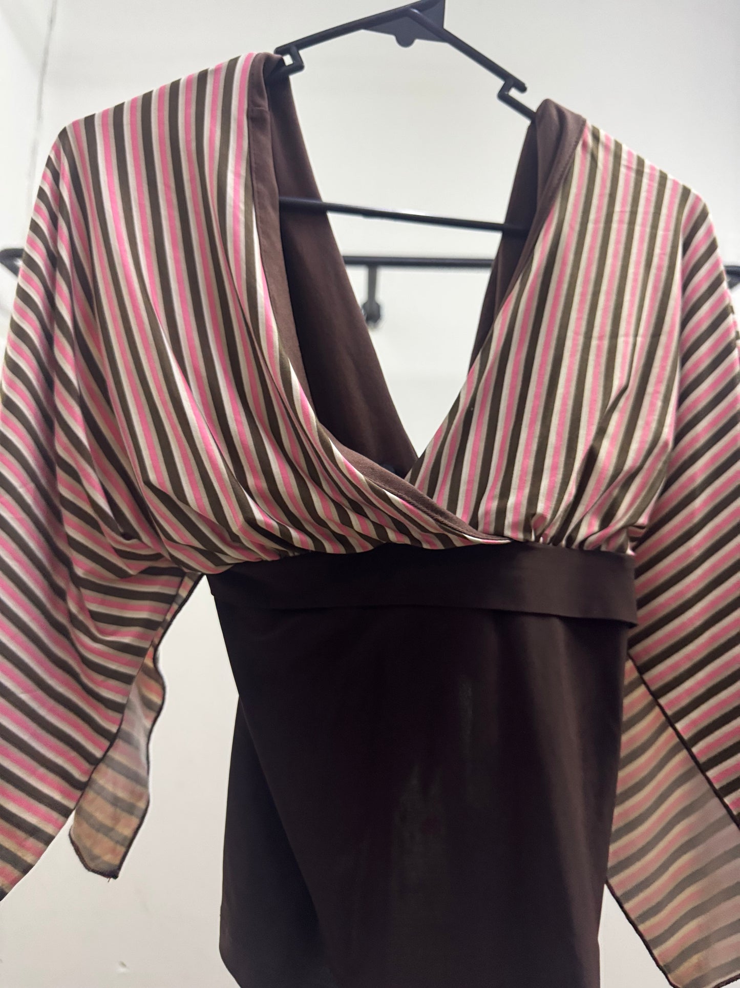 Brown & Pink Stripes Blouse
