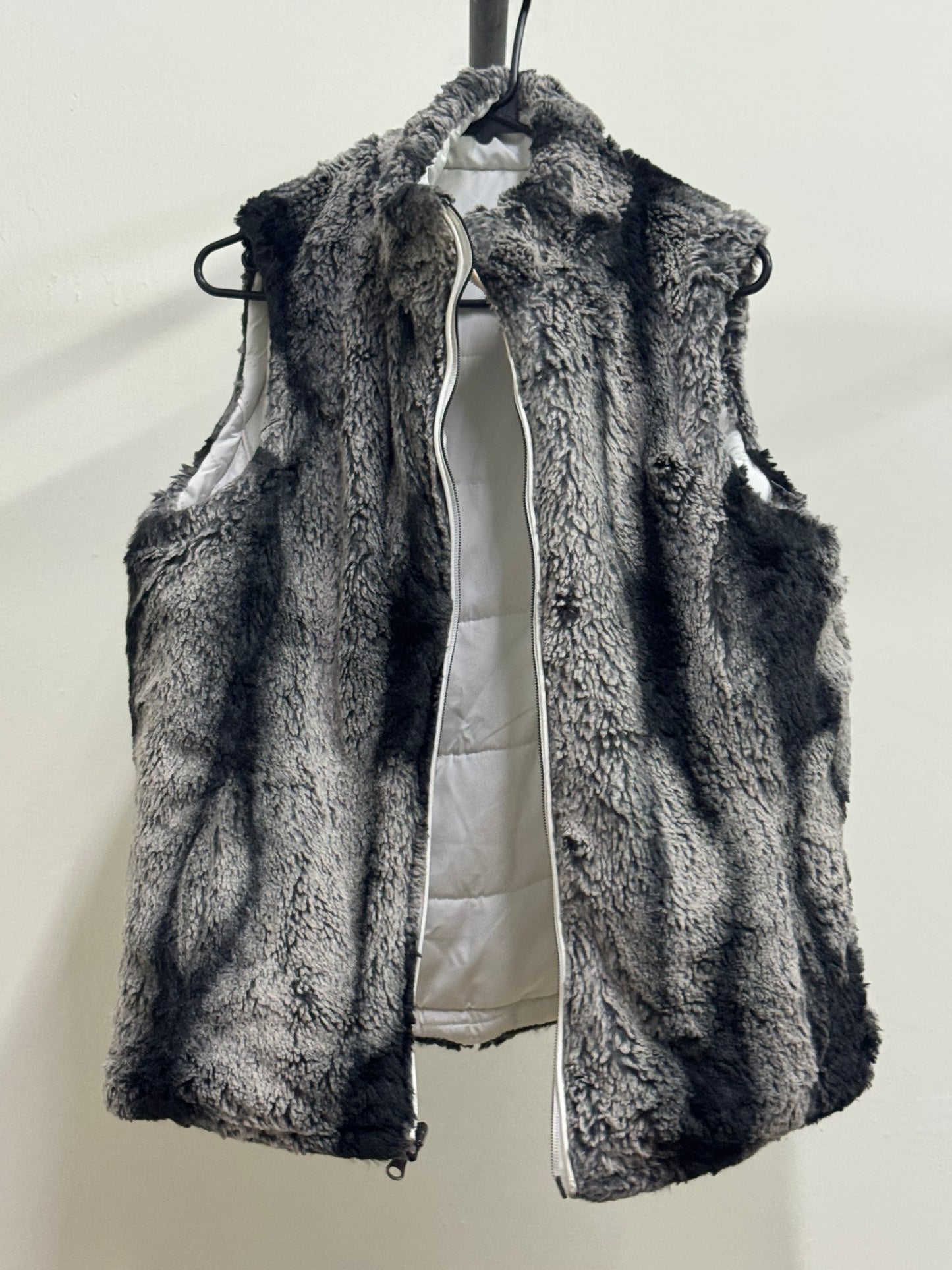 Reversible Faux Fur Black & White Vest