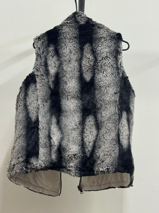 Reversible Faux Fur Black & White Vest