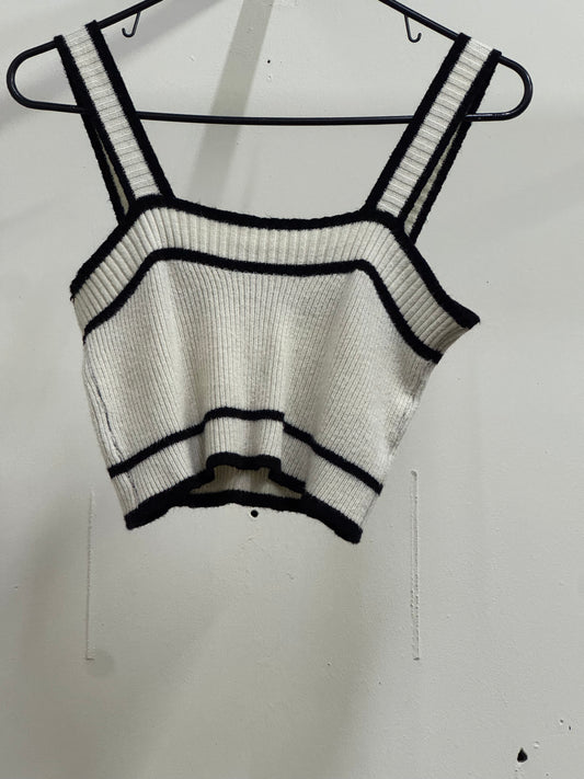 Black Stripes Beige Top