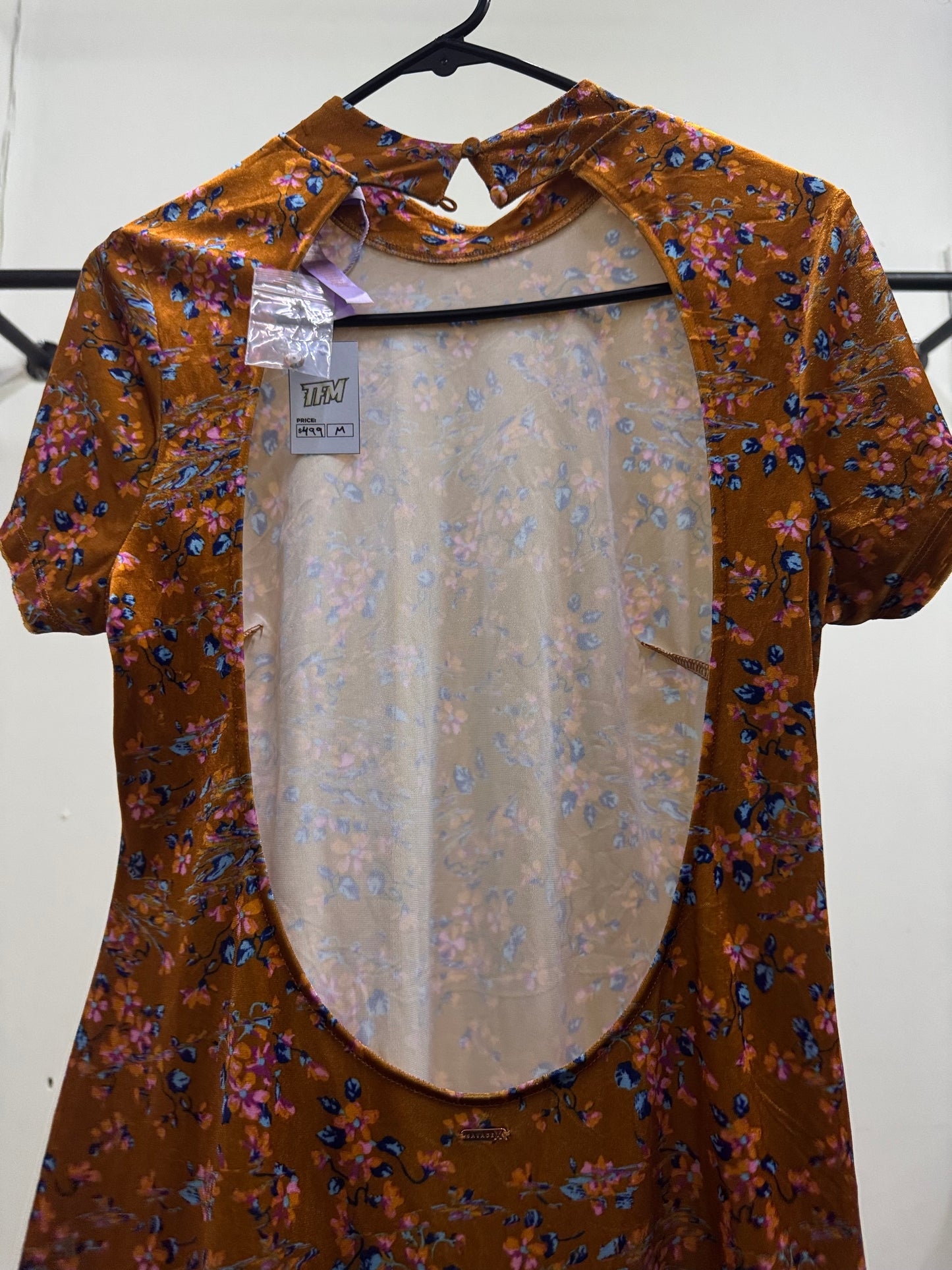 Savage Fenty Orange Flower Print Dress