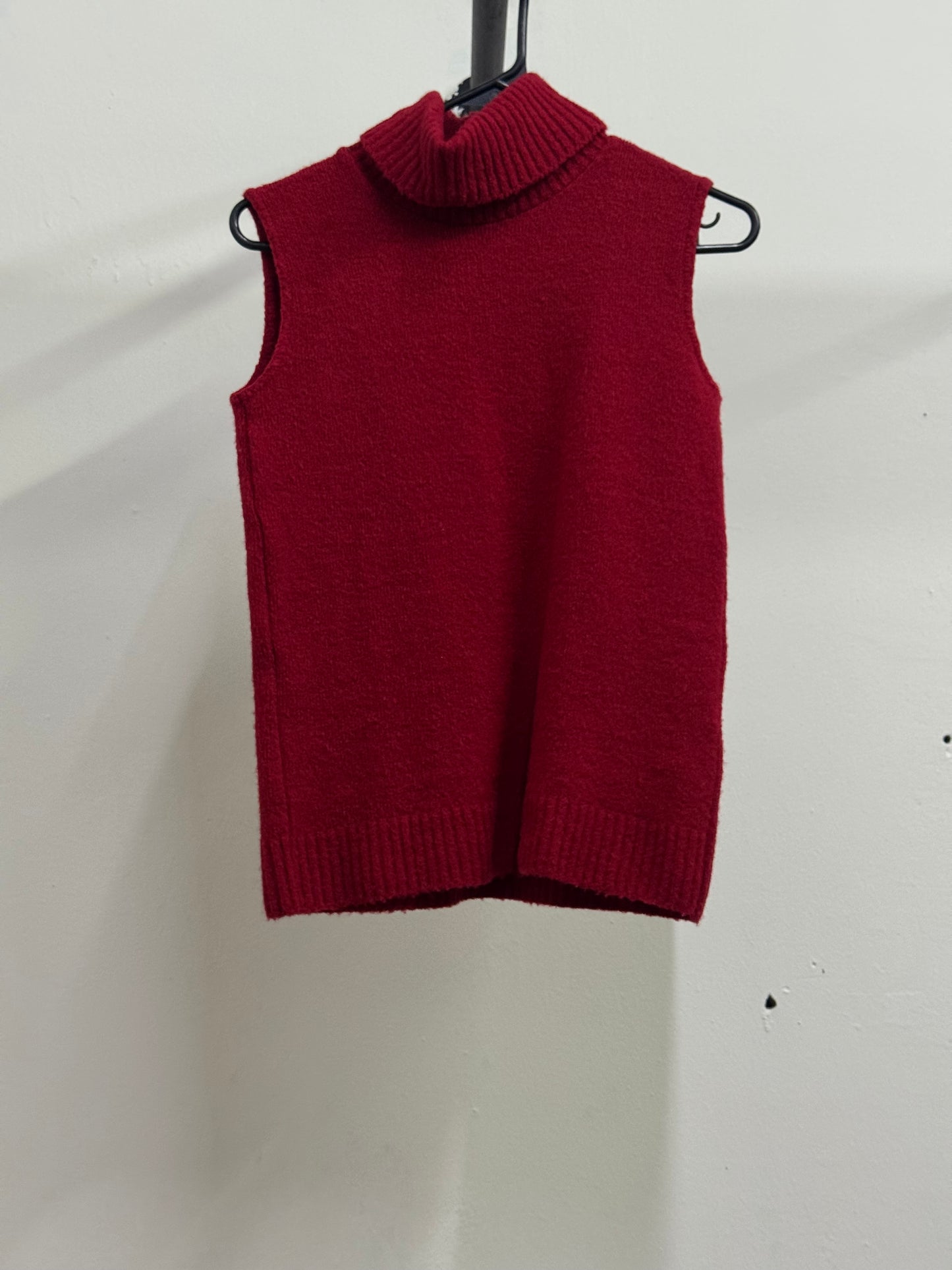 High Neck Red Sleeveless Top