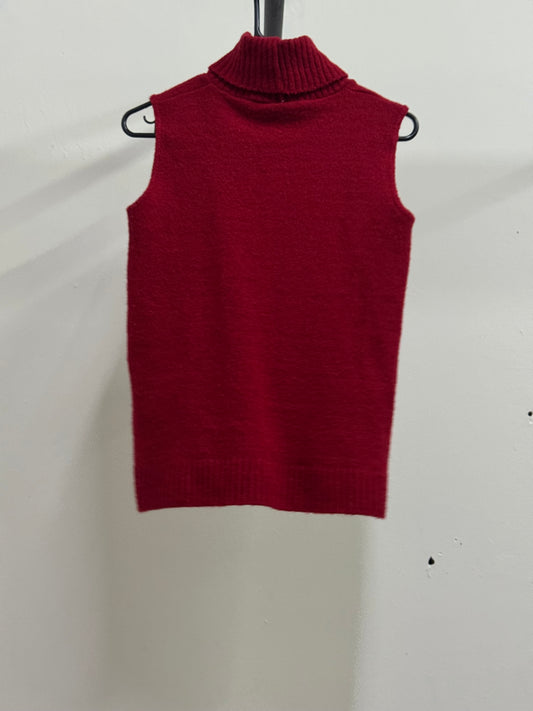 High Neck Red Sleeveless Top